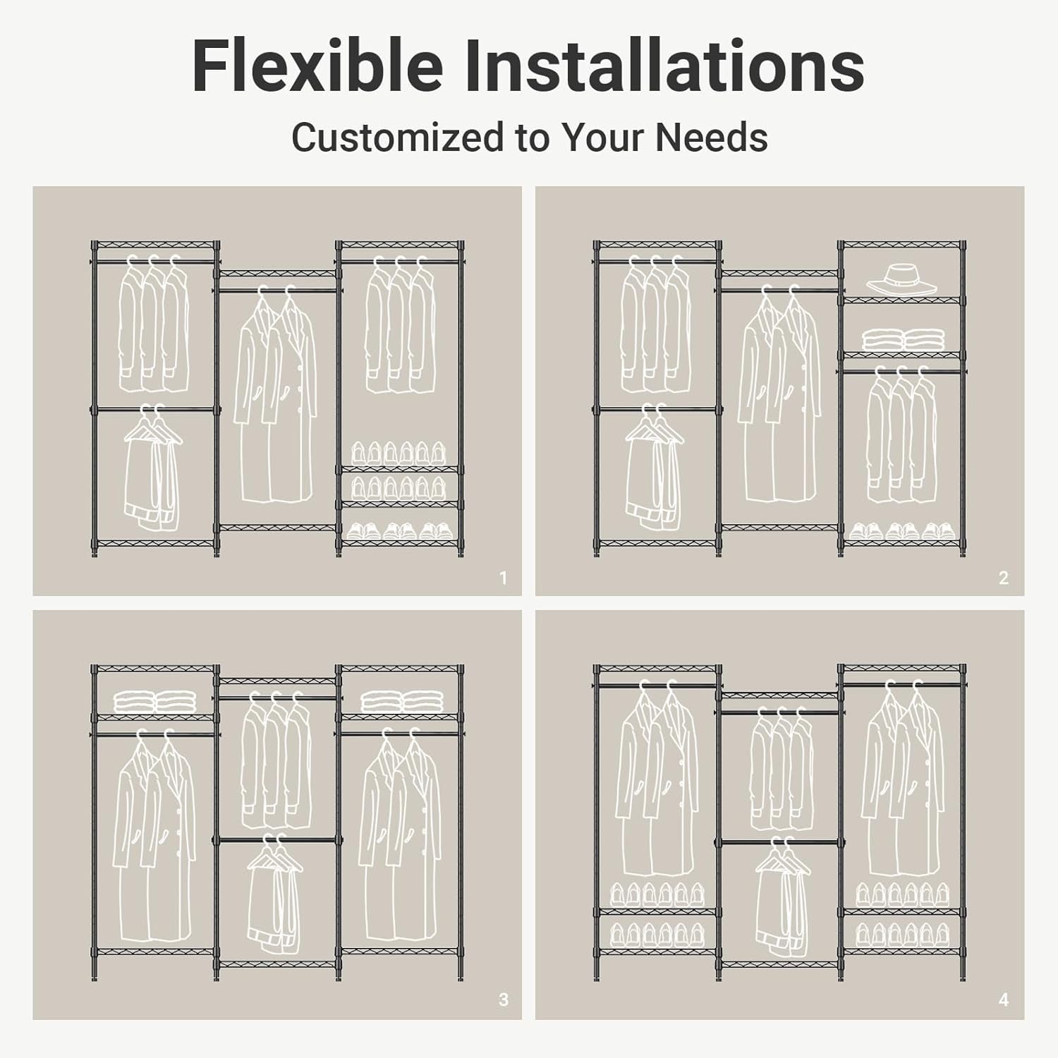 V5 plus Large Portable Wardrobe Rack Freestanding Wardrobe, Multifunctional Clothes Rack, Heavy Duty Metal Clothes Rack for Hanging Clothes, 85 X 15.7 Inch W X 76 H, Black