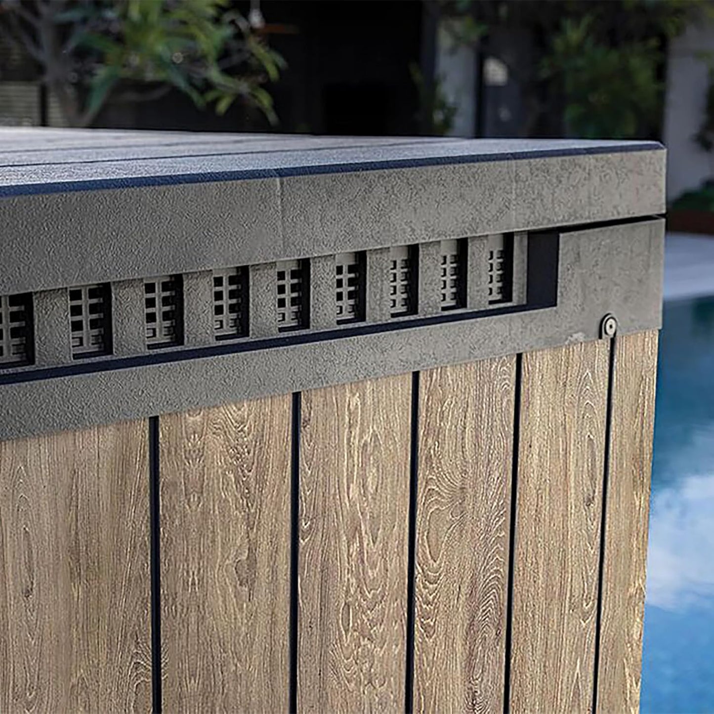 Store-It-Out Darwin 1150L Outdoor Storage Box – Ashwood Brown | Lockable Garden Shed for 2 X 240L Wheelie Bins, Tools & BBQ Accessories | Hydraulic Lid | Weatherproof Wood-Effect Resin